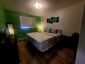 Bedroom 1 with the black out shades.