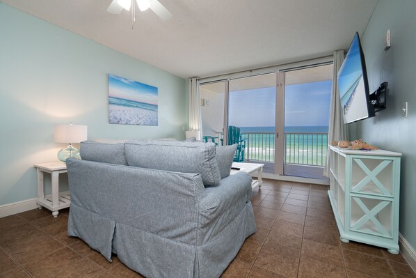 Living room open to million dollar views.