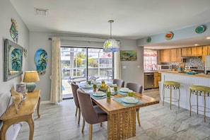 Dining Area | Fully Equipped Kitchen | Main Level