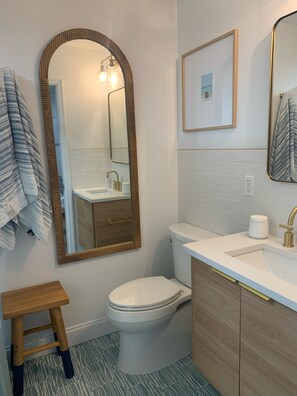 Master bathroom en suite with shower. 