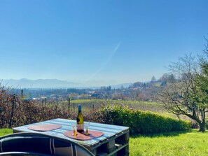 Blick vom Garten auf Bodensee