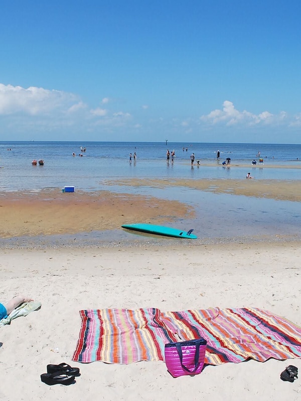 we provide chairs and towels for all guests to enjoy at the local public beaches