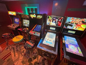 NEW for 2024! A retro game arcade with Galaga, Street Fighter 2, pinball & more