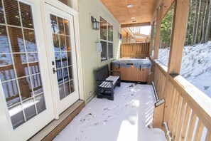 Private hot tub on the back deck