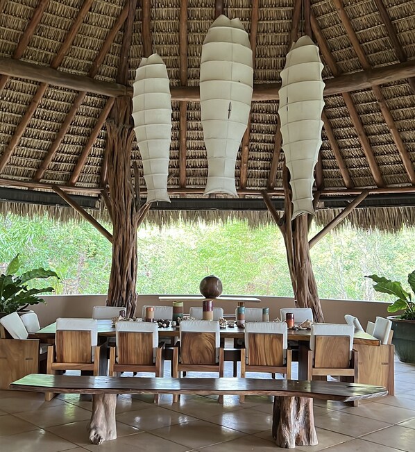 Main dining at the palapa