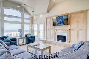 Top-Level Living Room with Deck Access