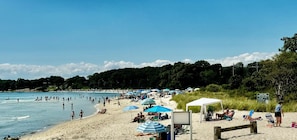 Rocky Neck State Beach with tons of walking and biking trails next door