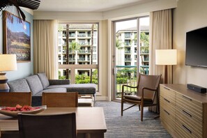 Separate living and dining areas. Couch converts to a sleeper sofa for two (Island View).