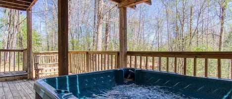 Can't Bear to Leave's bubbling hot tub