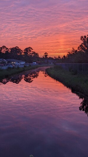 The perfect sunrise and amazing sky from our Beachy house