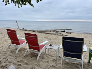 Our private beach with chairs to enjoy.