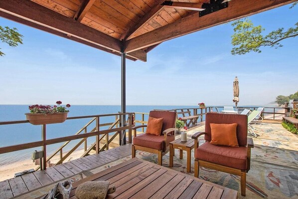 Cabana deck just steps off the beach for relaxation