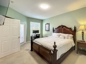 Master bedroom - comes with King bed, HDTV, Roku and a workstation