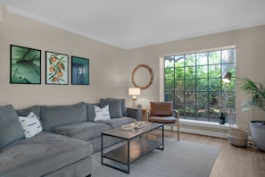 Enjoy the natural light our garden view window provides.