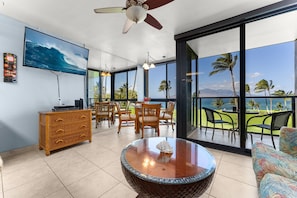 Tiled flooring throughout.