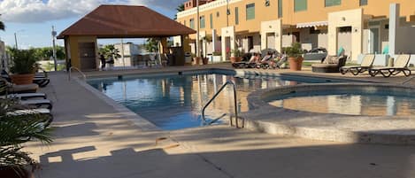 Communal pool open from 9 am - 9 pm daily