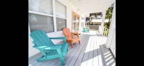 Porch to relax with coffee or cocktails