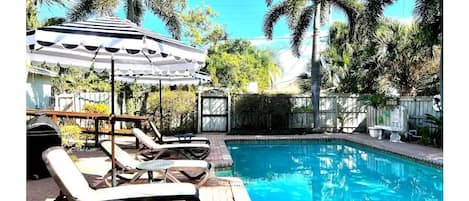 Heated pool and tropical oasis