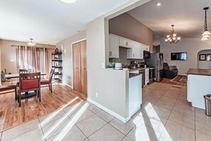 Kitchen, hallway-laundry area