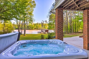 Backyard | Private Hot Tub | Private Boat Dock | 3-Story Home