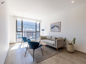 illuminated living room