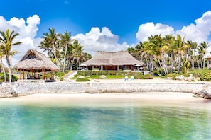 Private beach, pool, outdoor living and large garden