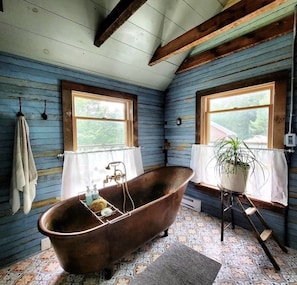 Blue room healing copper tub 