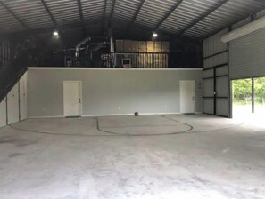 Your very own indoor half basketball court! 
