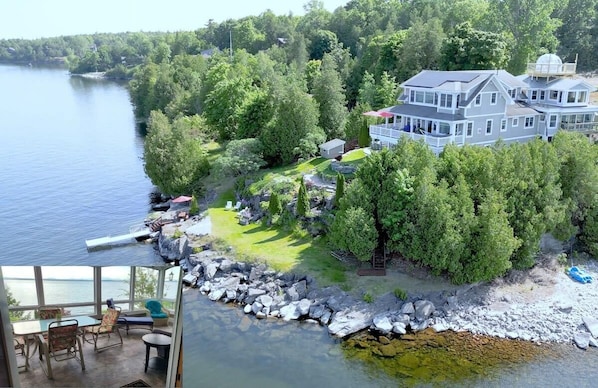 Arial view of the enchanting grounds of LoZa House. Amenities abound for your enjoyment!