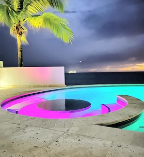The party starts and ends around this amazing pool 