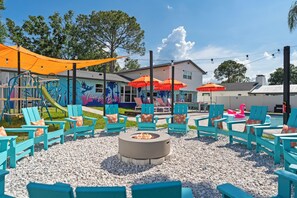 Our 16 person firepit is the largest in Florida, so there's a seat for everyone!