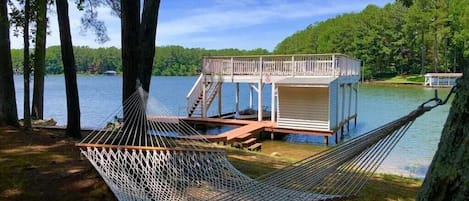 Double boathouse with sundeck