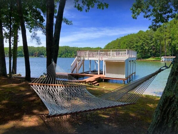 Double boathouse with sundeck