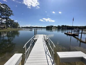 Large, quiet cove, perfect for swimming, fishing, relaxing on floats, & kayaking