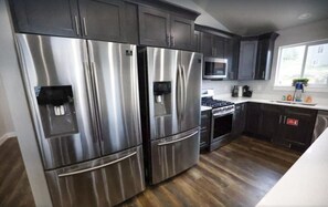 Kitchen on main level with two refrigerators