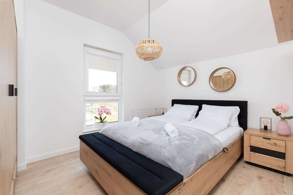 Cozy bedroom in the apartment. 