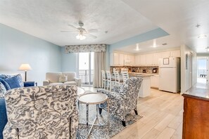 Comfortable living room with plenty of seating