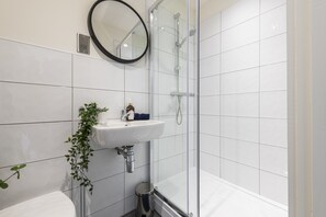 Shower area in bathroom