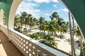 View of beach from balcony