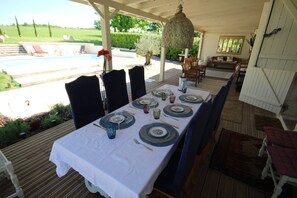 Dining on the terrace