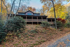 Fall View of Cabin from Driveway