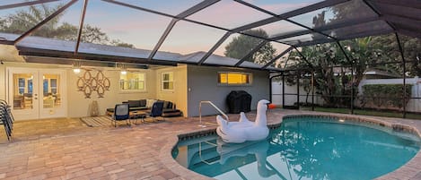 Your own private backyard oasis with pool, firepit, lounge area, and more!