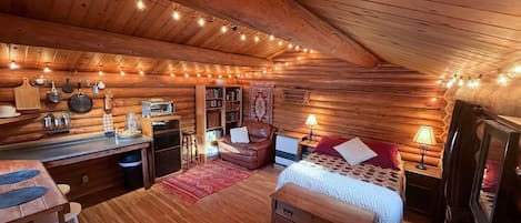 One room dry cabin with everything you could need for a comfortable vacation.