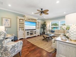 Living room with huge sectional