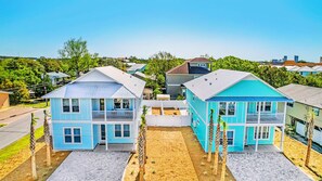 Mighty Oceana includes 2 newly built, adjacent, identical luxury beach houses that are 1 block away from the beach.