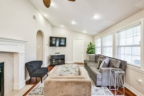 Family room with Smart Roku TV.