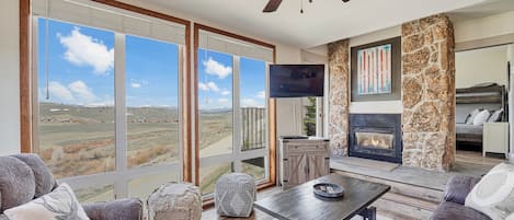 Expansive mountain views from the family room