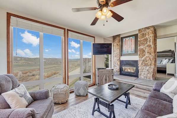 Expansive mountain views from the family room