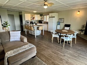 Open plan concept living, dining & kitchen area