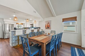 Serve up your kitchen creations at the bar or dining table.